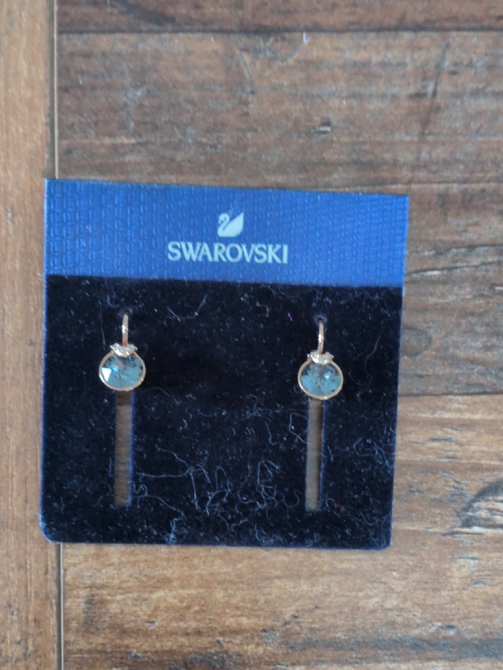 Swarovski Gold-Tone Earrings with Gray  Crystals